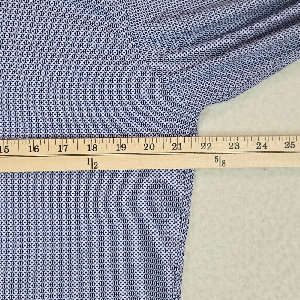 Rodd & Gunn L Italian‎ Cotton Shirt Blue White Geometric Microprint Sports Fit - Picture 12 of 14